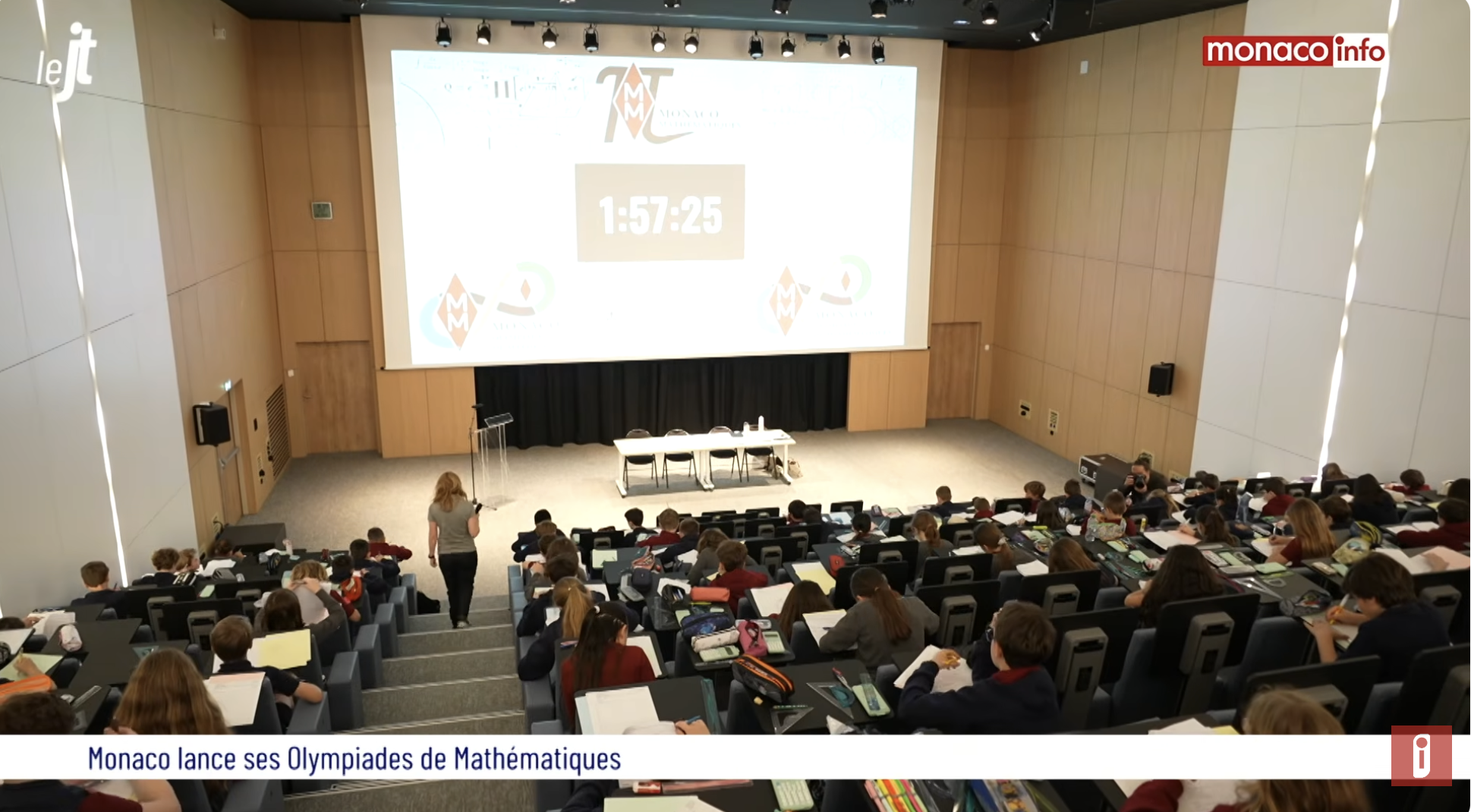 Students taking part in a mathematics olympiad session in Monaco.